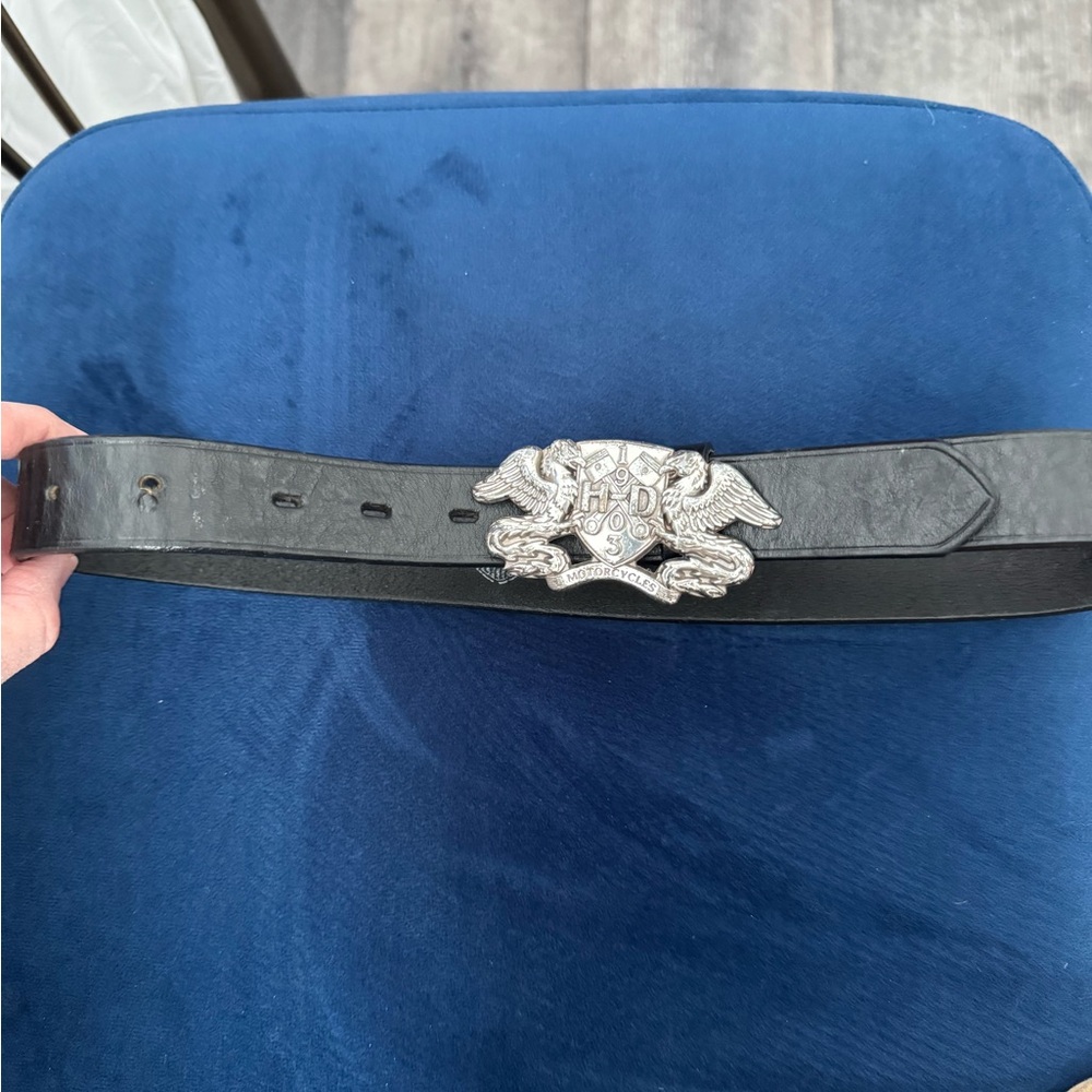 Harley-Davidson Black Belt with Silver Buckle